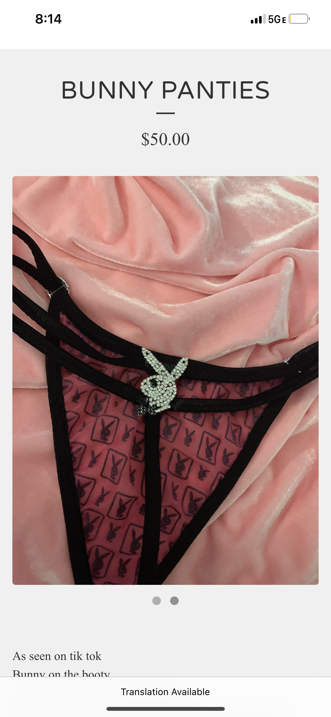 Bunny Rhinestone Thong