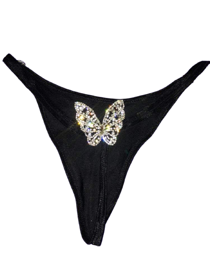 OG Black Butterfly Thong