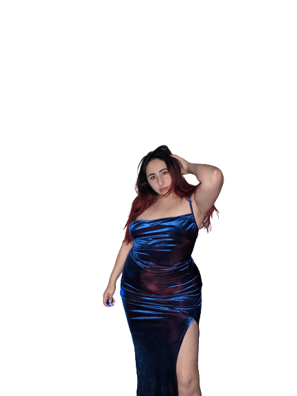 Iridescent velvet dress